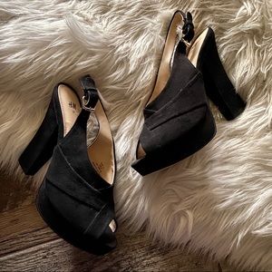 H&M peep toe vintage platform heels